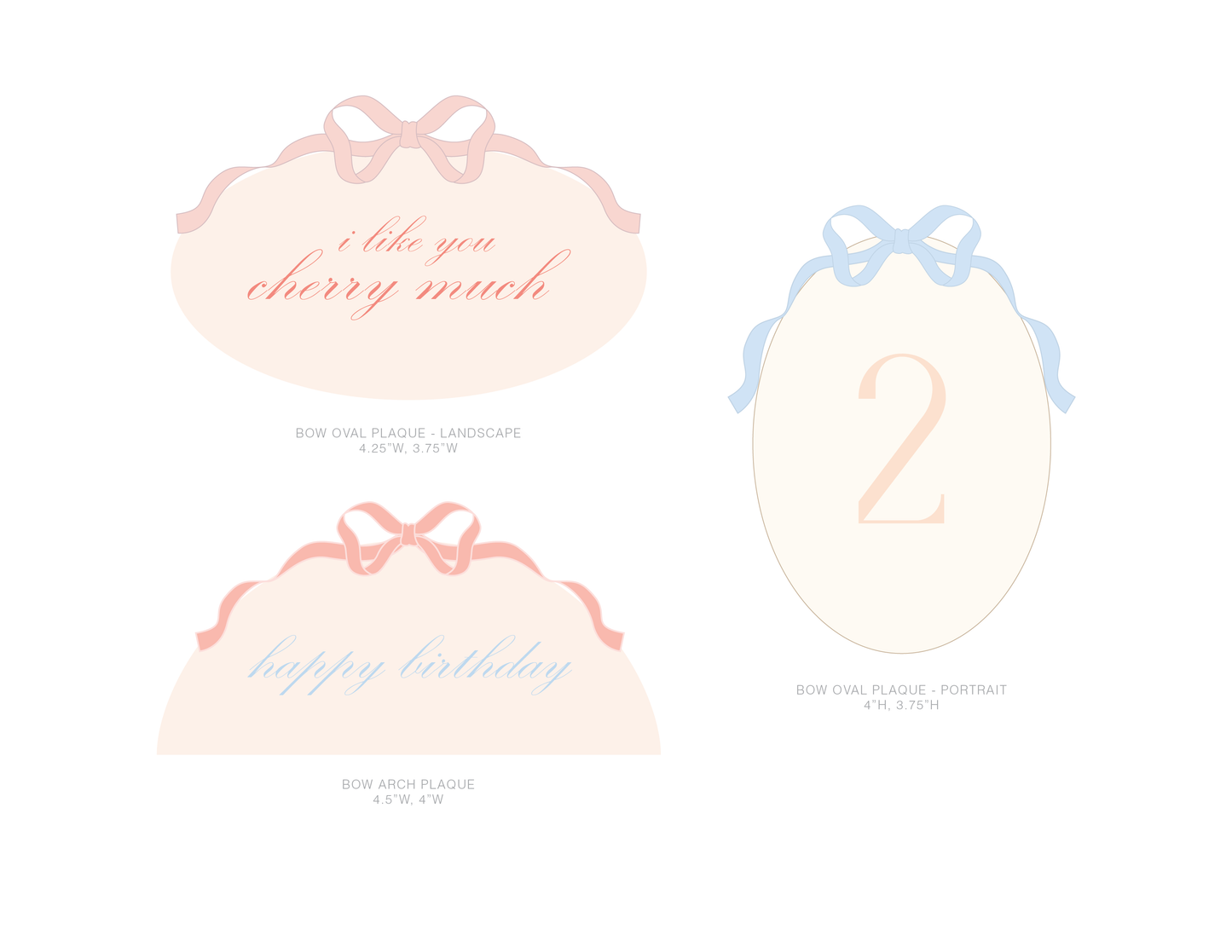 STL - Bow Oval Plaque - Portrait by The Cookie Gallery