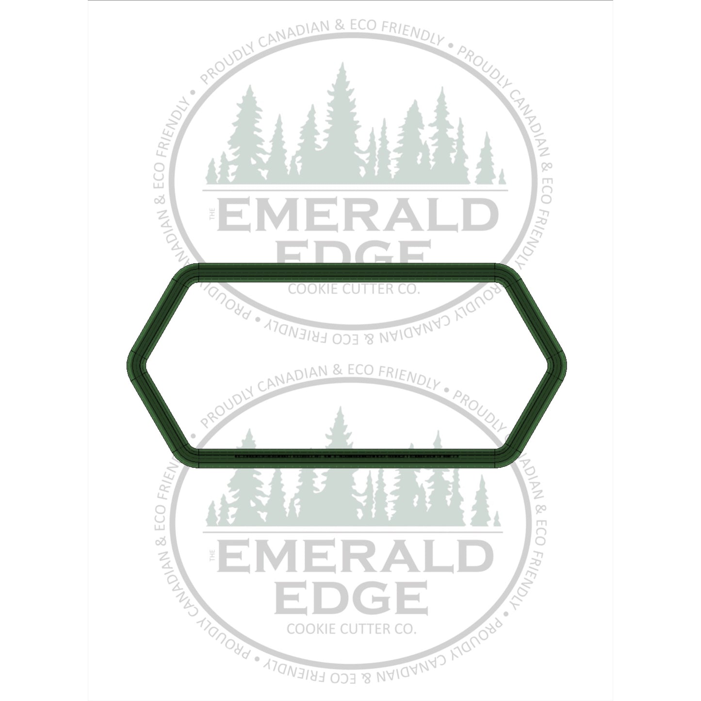 Elongated Hexagon - 1/8” radius corners