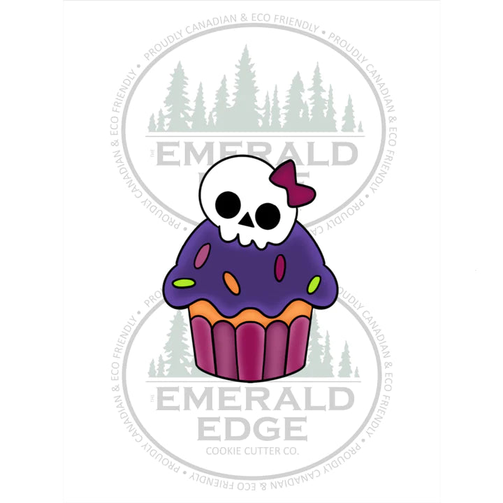 STL - Creepy Cupcake - Skull with Bow