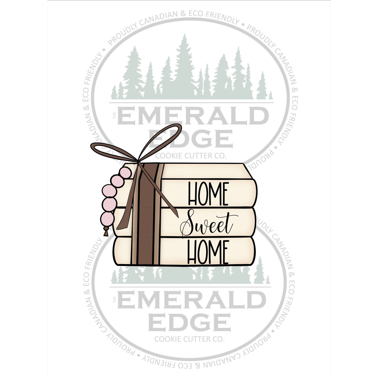 Home Sweet Home Bookstack with Bow