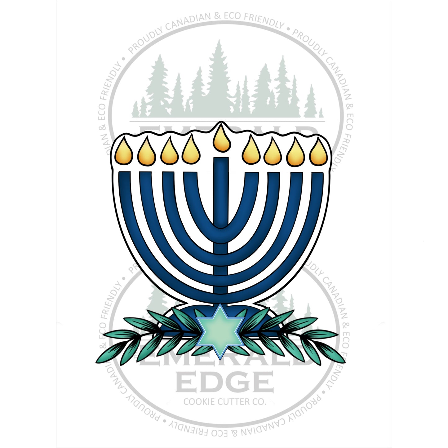 Menorah with Olive Branches