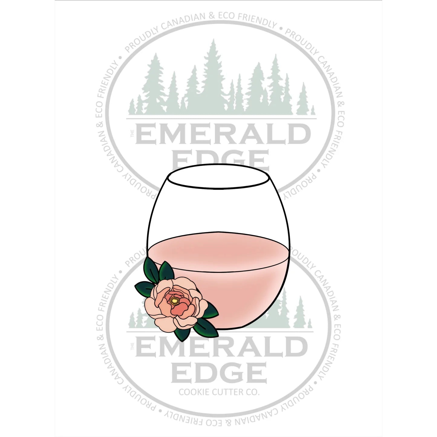 STL - Floral Stemless Wineglass