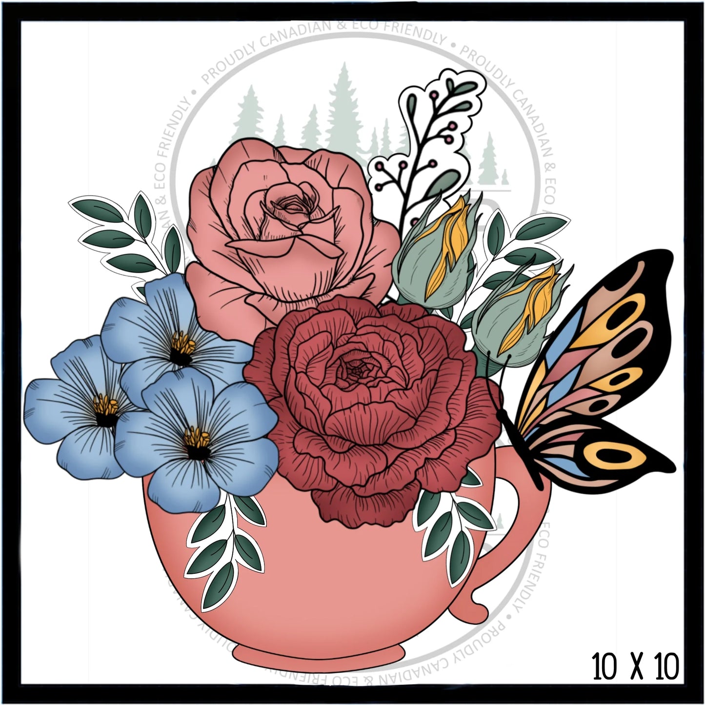 STL - Floral Teacup Platter