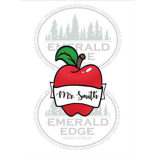 STL - Apple Plaque with Ribbon Banner