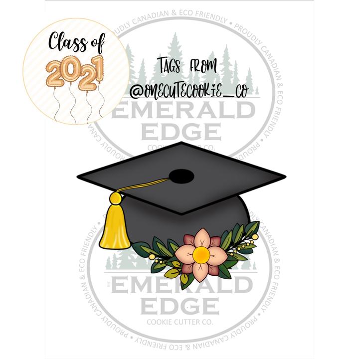 STL - Floral Graduation Cap