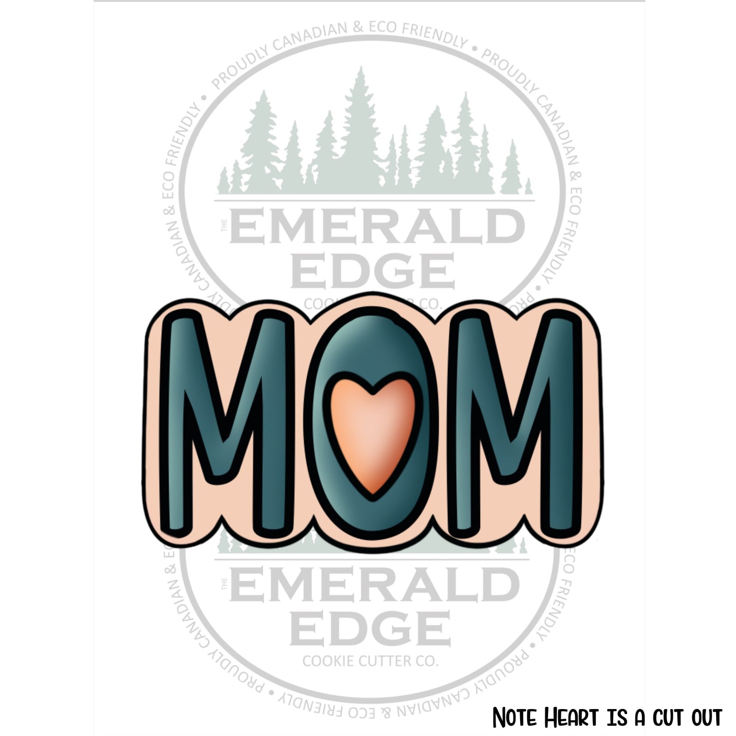 Mom with Heart Cutout - Round