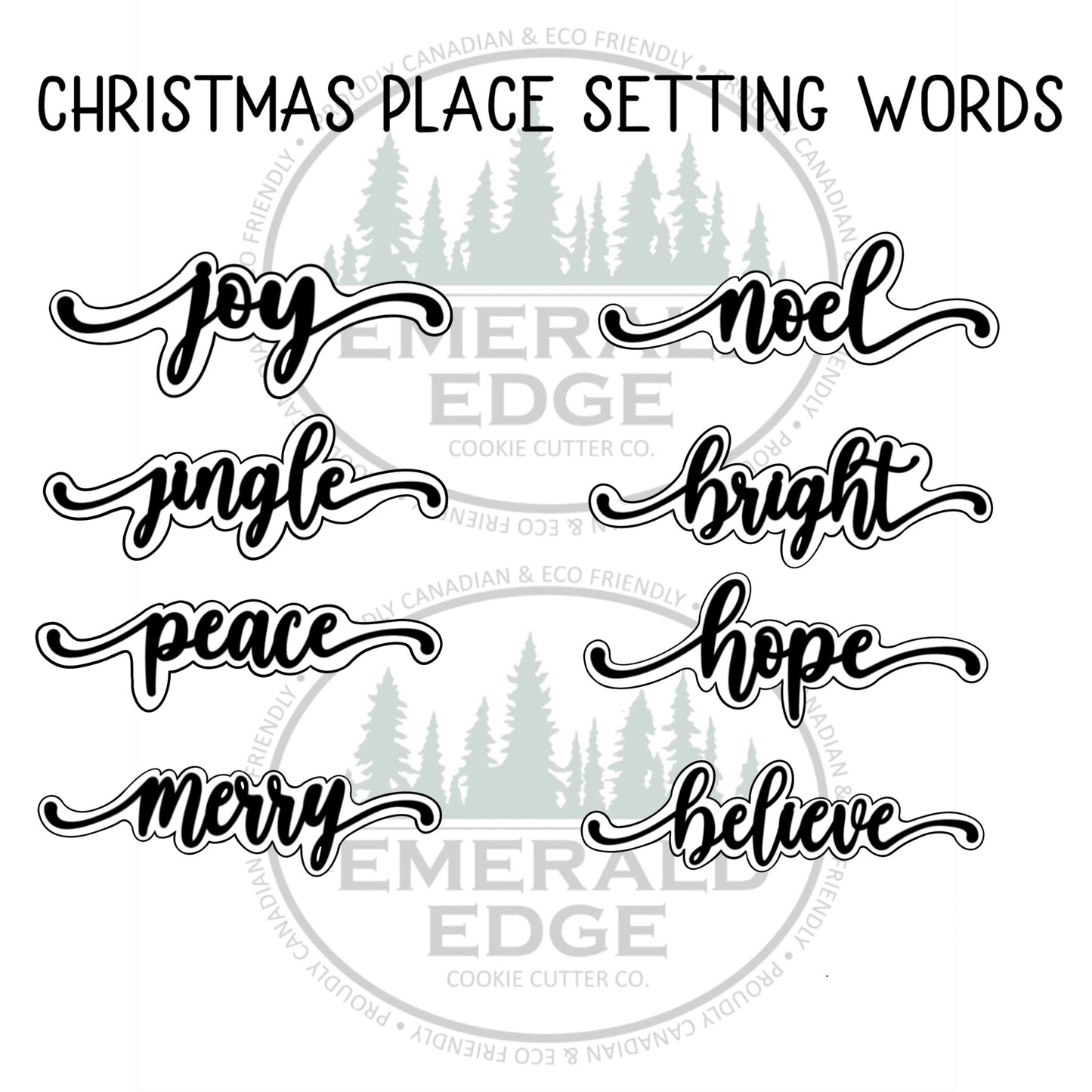 Christmas Place Setting Words