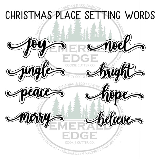 STL - Christmas Place Setting Words