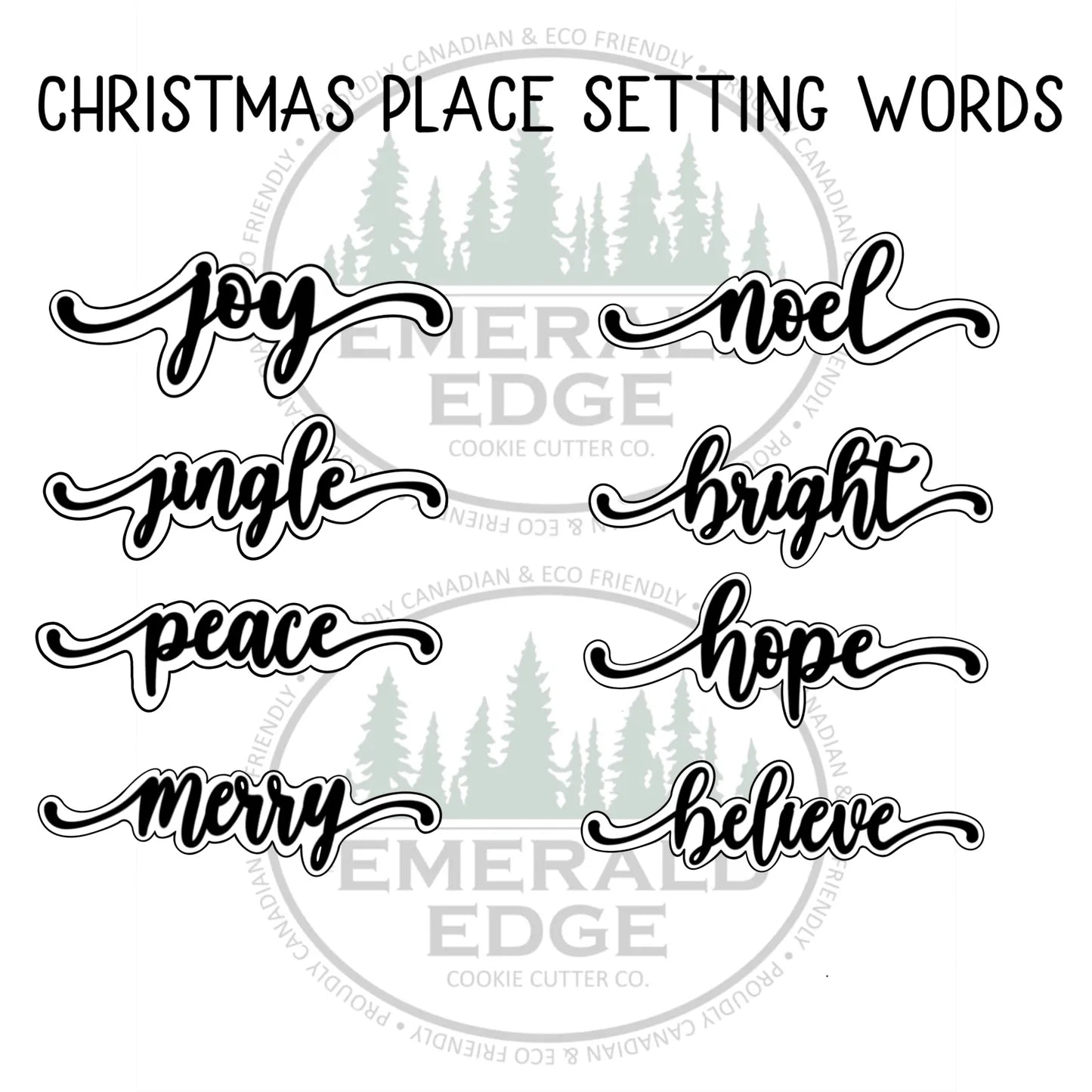 STL - Christmas Place Setting Words