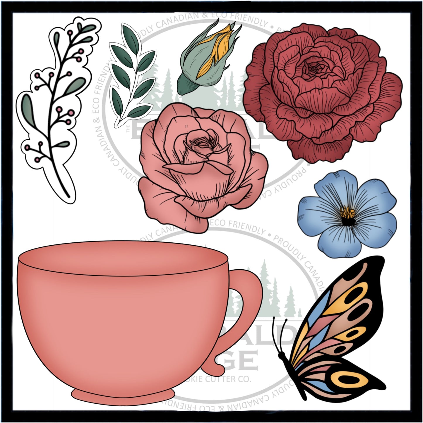 Floral Teacup Platter