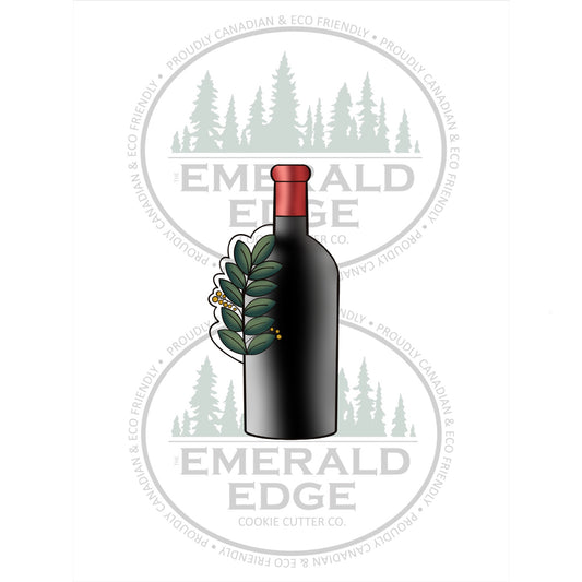 Tall Skinny Wine Bottle with Greenery